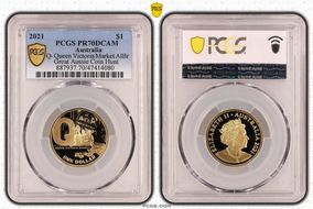 2021 $1 Q- Queen Victoria Market AlBr Great Aussie Coin Hunt PR70DCAM