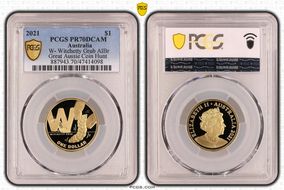 2021 $1 W- Witchetty Grub AlBr Great Aussie Coin Hunt PR70DCAM