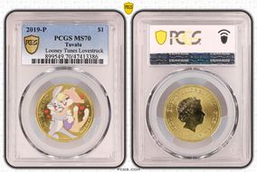 2019-P $1 Looney Tunes Lovestruck MS70