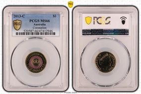 2013-C $2 Coronation Colorized MS66