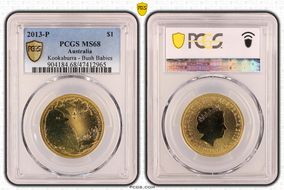 2013-P $1 Kookaburra - Bush Babies MS68