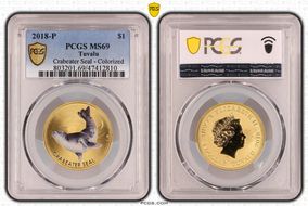 2018-P $1 Crabeater Seal - Colorized MS69