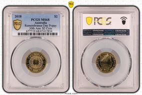 2018 $2 Remembrance Day Poppy 30th Ann. $2 Coin MS68