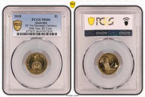 2018 $2 50 Yrs Decimal Currency 30th Ann. $2 Coin MS66