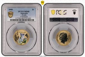 2008 $1 Koala  Colorized MS68
