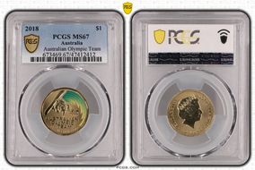 2018 $1 Australian Olympic Team MS67