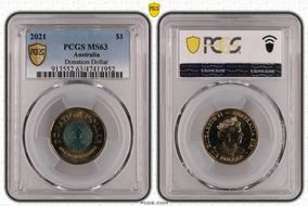 2021 $1 Donation Dollar Colorized MS63