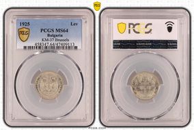 1925 Lev KM-37 Brussels MS64