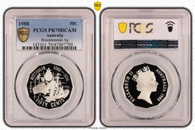 1988 50C Bicentennial Ag PR70DCAM