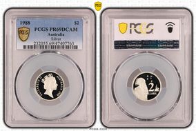 1988 $2 Silver PR69DCAM