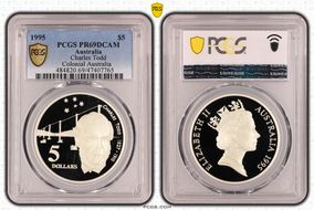 1995 $5 Charles Todd Colonial Australia PR69DCAM