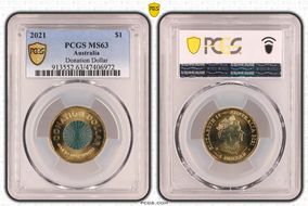 2021 $1 Donation Dollar Colorized MS63