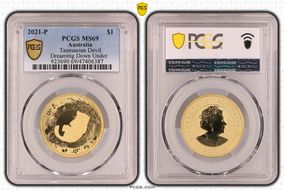 2021-P $1 Tasmanian Devil Dreaming Down Under MS69