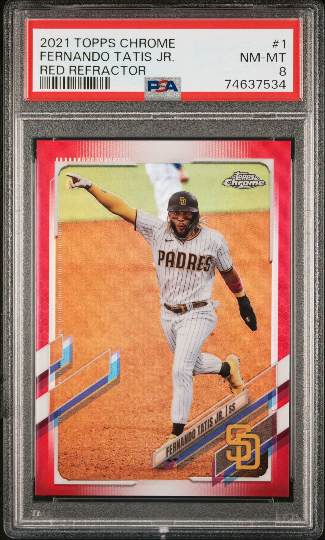 2021 Topps TOPPS CHROME Red Refractor #1 Fernando Tatis Jr. front
