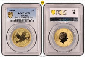 2018-P $1 End of WWI 100th Ann. MS70