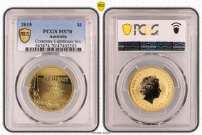 2015 $1 Australian Lighthouse Service Centenary MS70