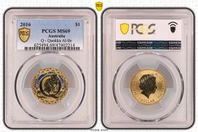 2016 $1 Q - Quokka Al-Br Colorized MS69