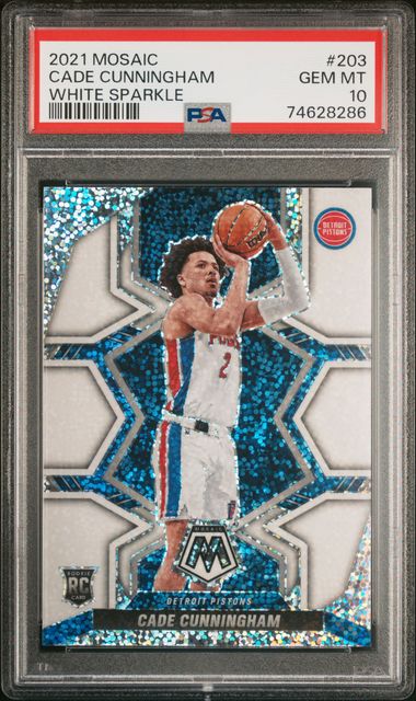 2021 Panini Mosaic White Sparkle #203 Cade Cunningham PSA 10 on