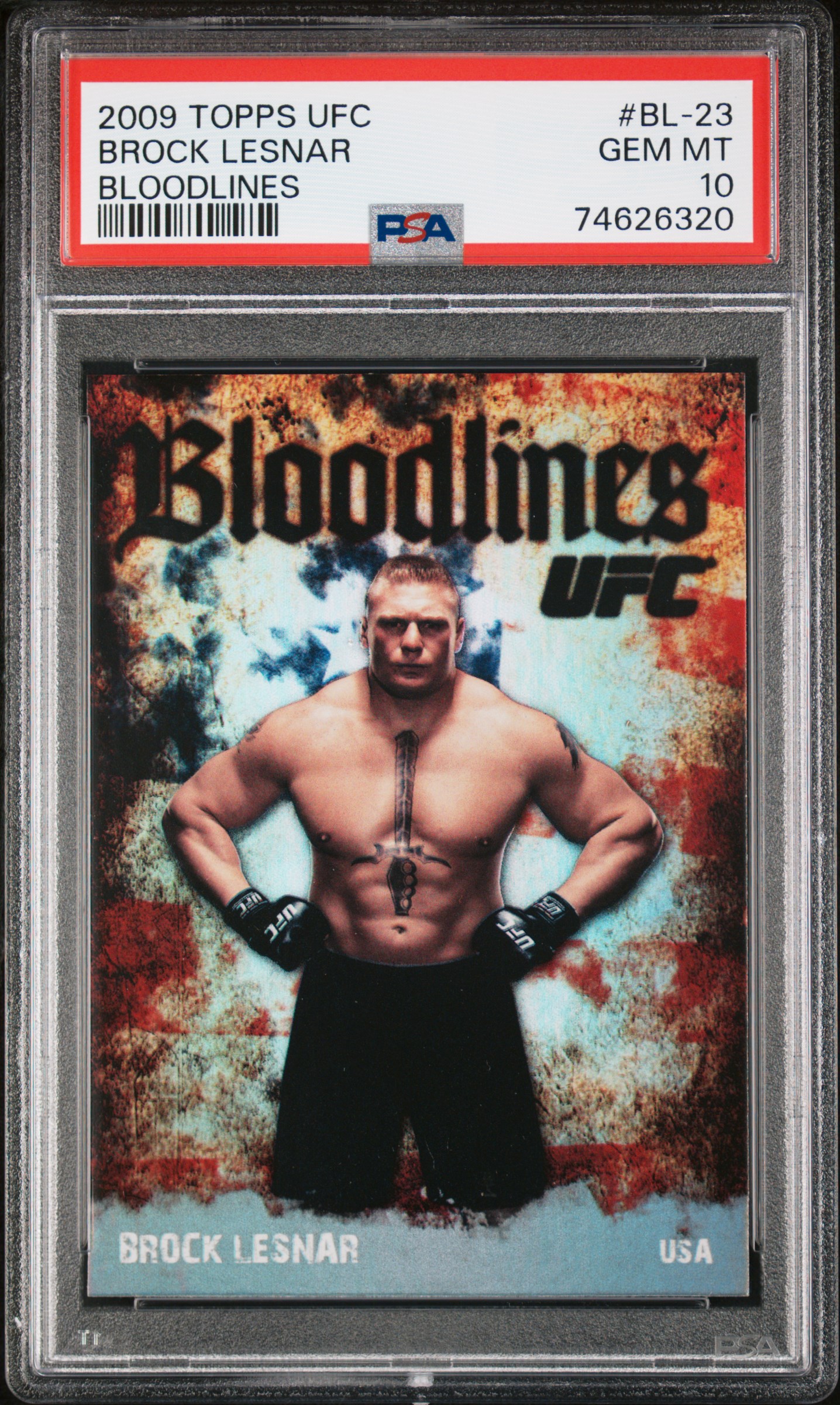 2009 Topps UFC Bloodlines #BL-23 Brock Lesnar Rookie Card – PSA GEM MT 10