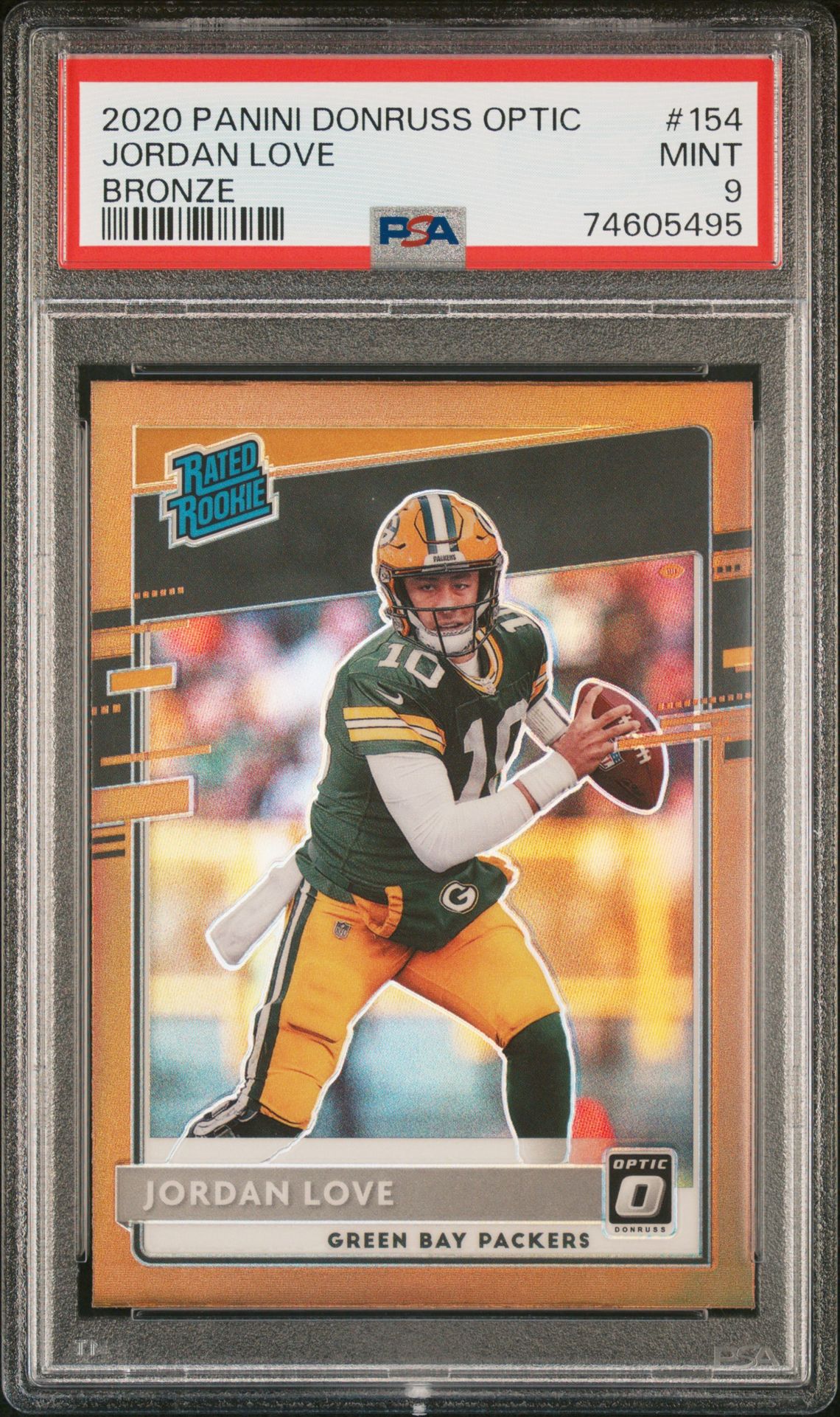 2020 Panini Donruss Optic Jordan Love #154 (Bronze) Mint 9 front