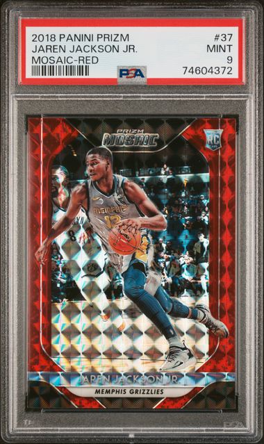 2018 Panini Prizm Mosaic Red 37 Jaren Jackson Jr. – PSA MINT 9 on