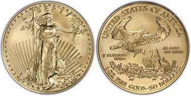 2006-W $50 Burnished Gold Eagle 20th Anniversary First Strike SP70