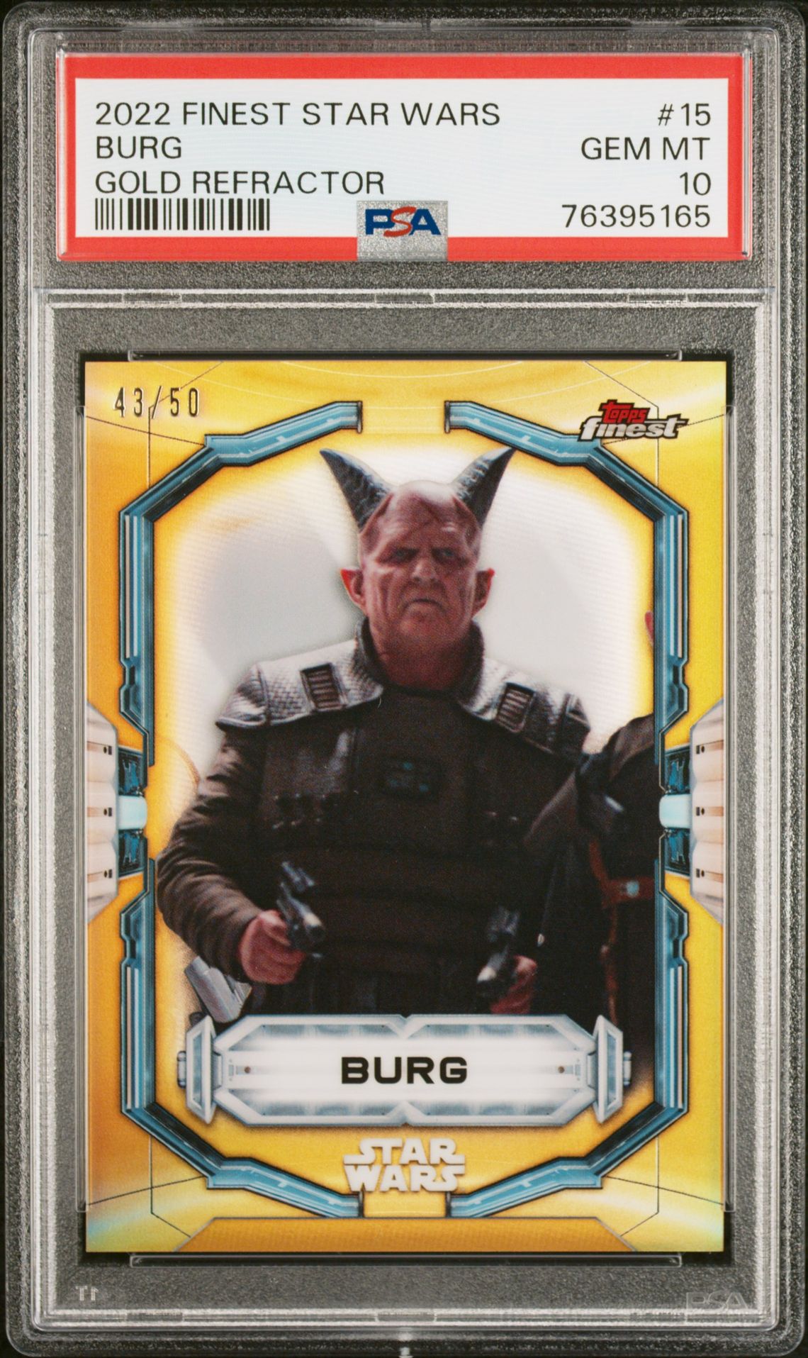 2022 Topps TOPPS FINEST STAR WARS GOLD REFRACTOR #15 Burg front
