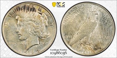 1922 $1 VAM 12A, Moustache AU50