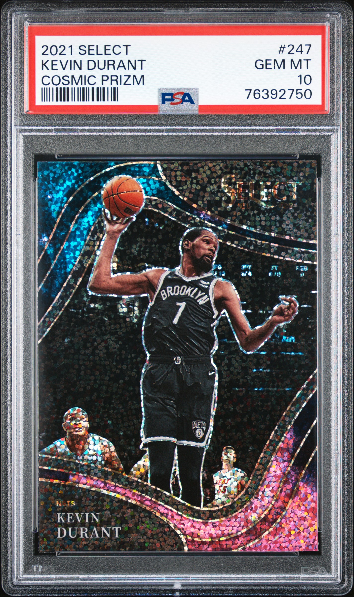 2021-22 Panini Select Cosmic Prizm #247 Kevin Durant – PSA GEM MT 10