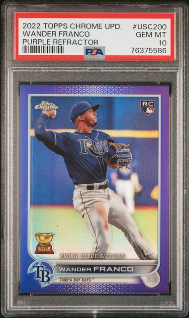 2022 Topps TOPPS CHROME UPDATE PURPLE REFRACTOR #USC200 Wander Franco front