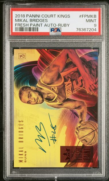 2018 Panini Court Kings Fresh Paint Autographs Mikal Bridges #Fpmkb (Fresh Paint Auto-Ruby) Mint 9 front