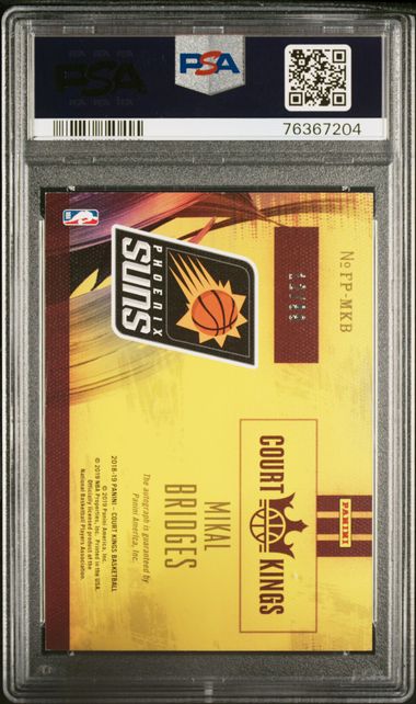2018 Panini Court Kings Fresh Paint Autographs Mikal Bridges #Fpmkb (Fresh Paint Auto-Ruby) Mint 9 back