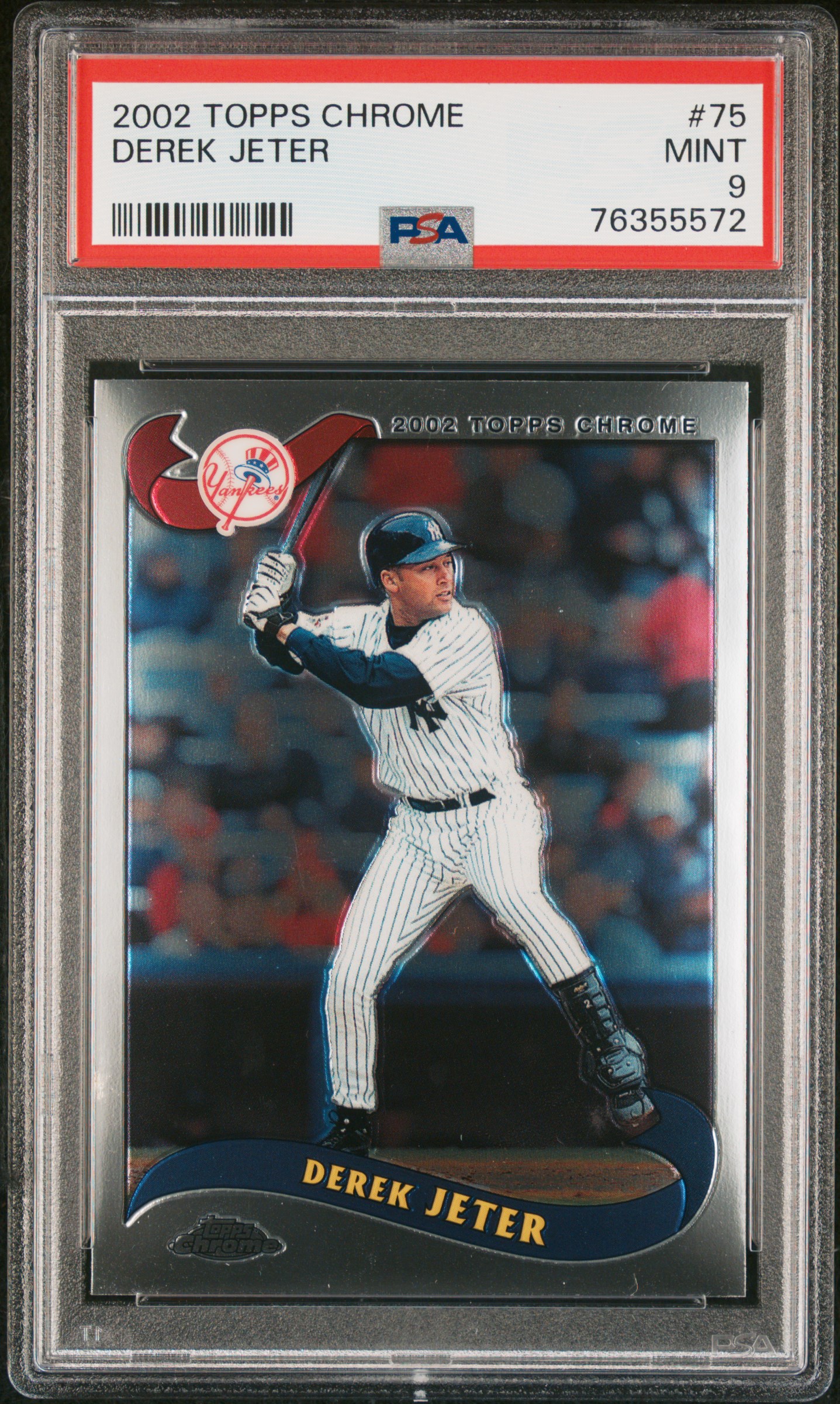 2002 Topps Chrome #75 Derek Jeter – PSA MINT 9