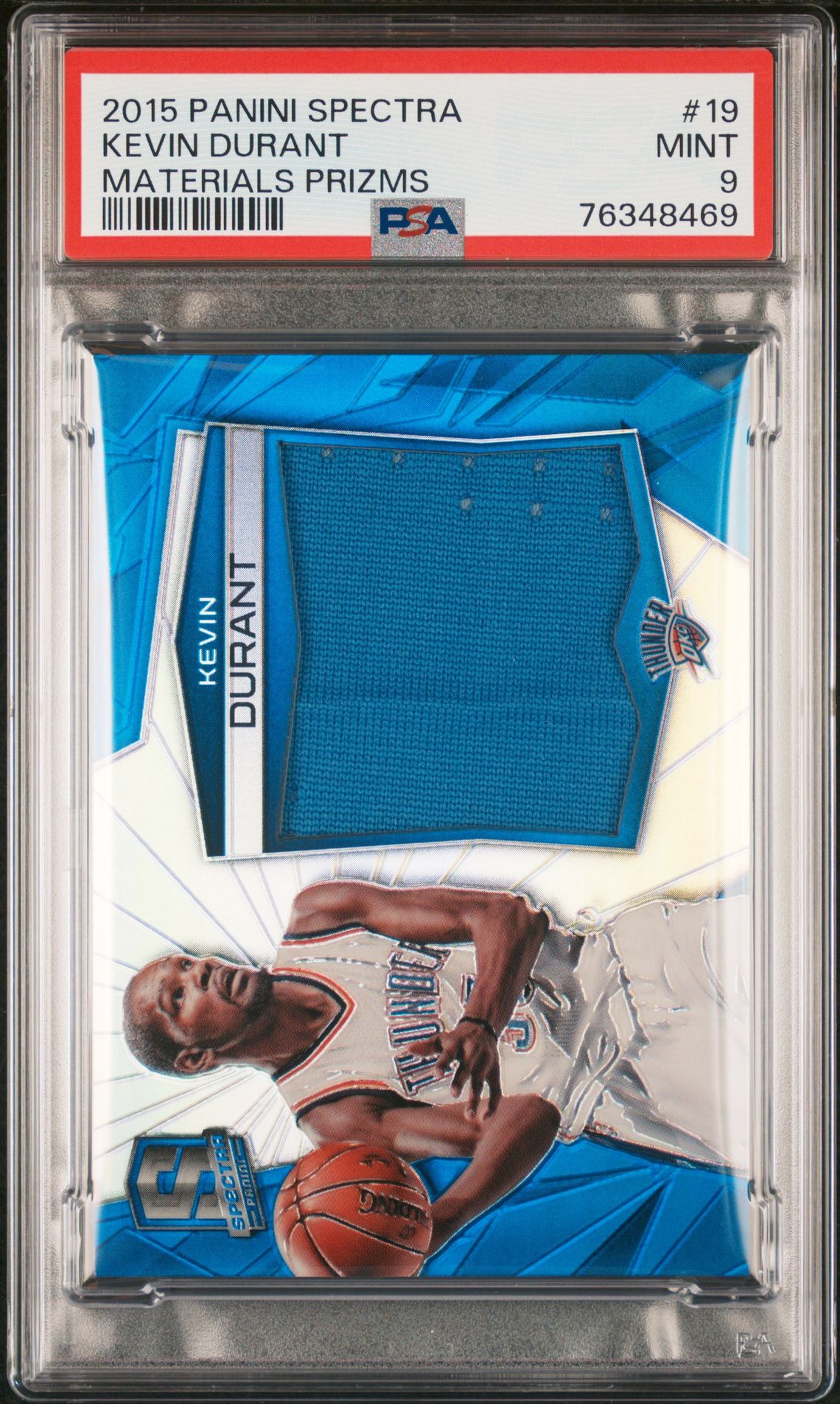 2015 Panini Spectra Materials Prizms Kevin Durant #19 (Materials Prizms) Mint 9 front