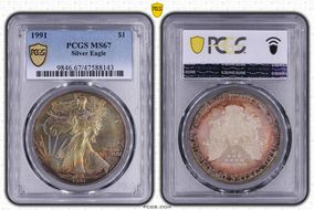 1991 $1 Silver Eagle MS67