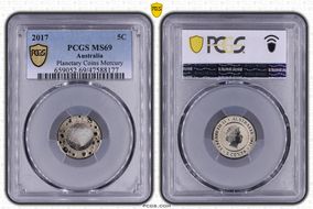 2017 5C Planetary Coins Mercury Colorized MS69