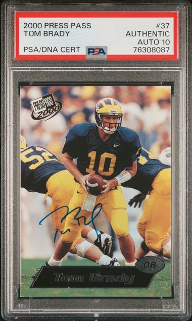 Tom Brady Autographed 2000 Press Pass Rookie Card #37 New England