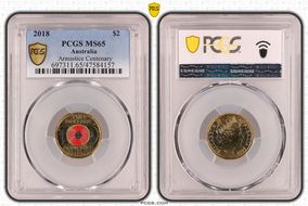 2018 $2 Armistice Centenary Colorized MS65