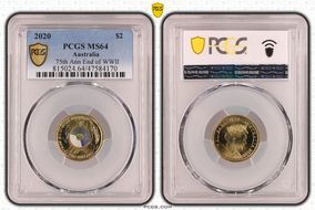 2020 $2 75th Ann End of WWII Colorized MS64