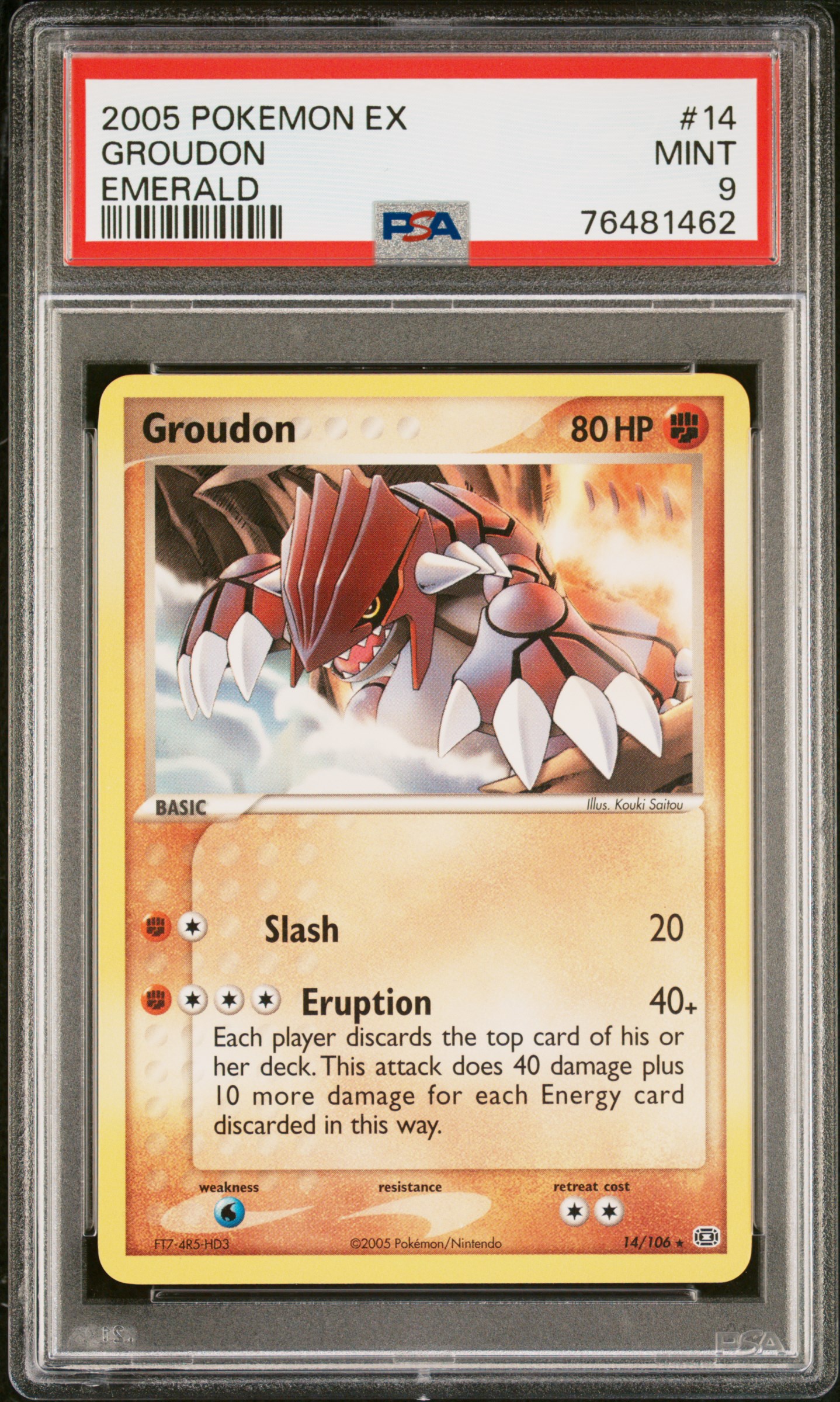 2005 Pokemon Ex Emerald 14 Groudon – PSA MINT 9