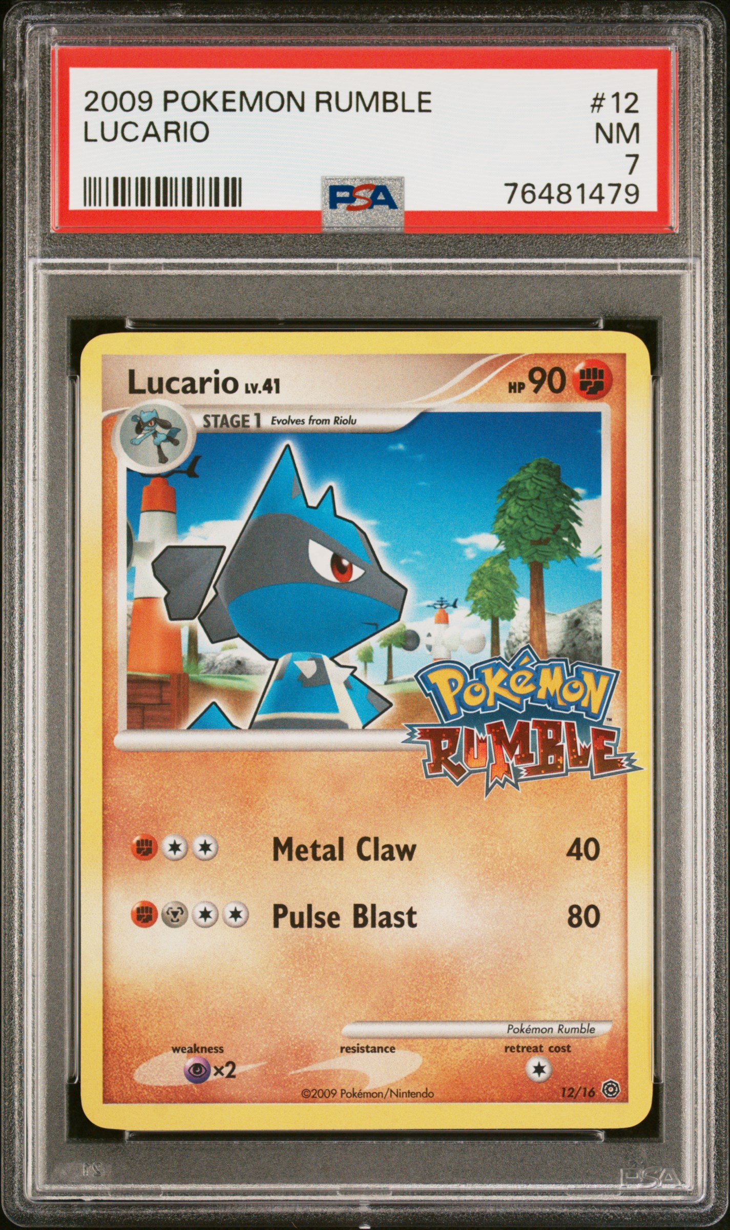 2009 Pokemon Rumble 12 Lucario – PSA NM 7