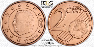 2000 € 0.02 MS66RD