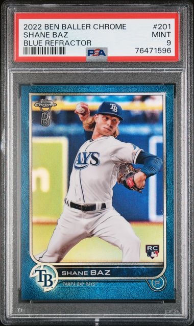2022 Topps Chrome Ben Baller Shane Baz #201 (Blue Refractor) Mint 9 front