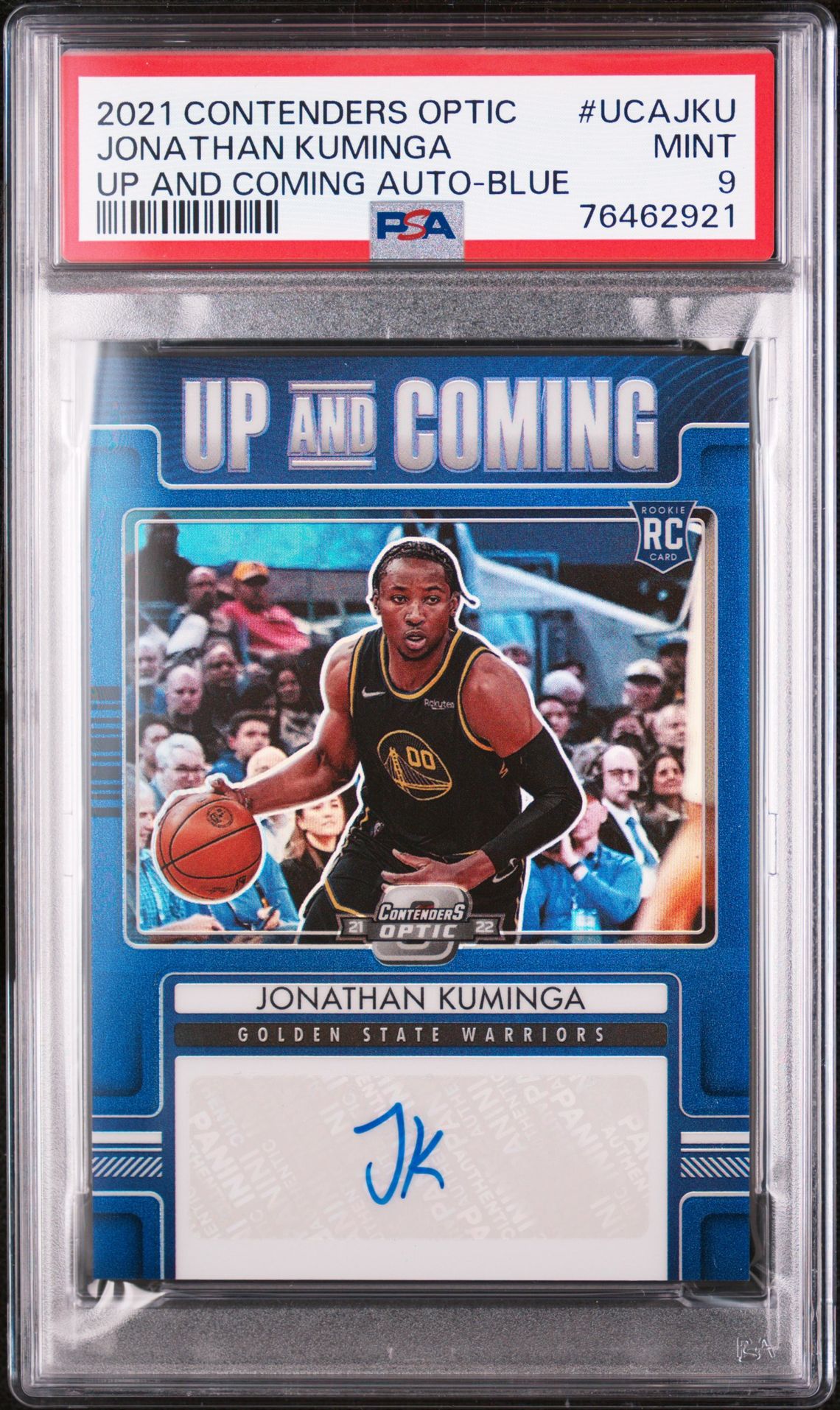 2021 Panini PANINI CONTENDERS OPTIC UP AND COMING AUTOGRAPHS Blue #UCAJKU Jonathan Kuminga front
