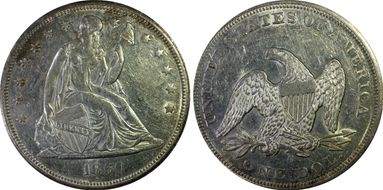 1860-O $1 AU50