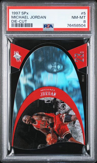 1997 SPx Die-Cut #5 Michael Jordan PSA 8 on Goldin Marketplace