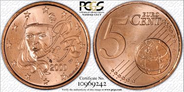 2000 € 0.05 MS65RD