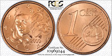 2000 € 0.01 MS66RD