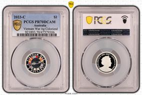 2023-C $2 Vietnam War Colorized  Ag PR70DCAM