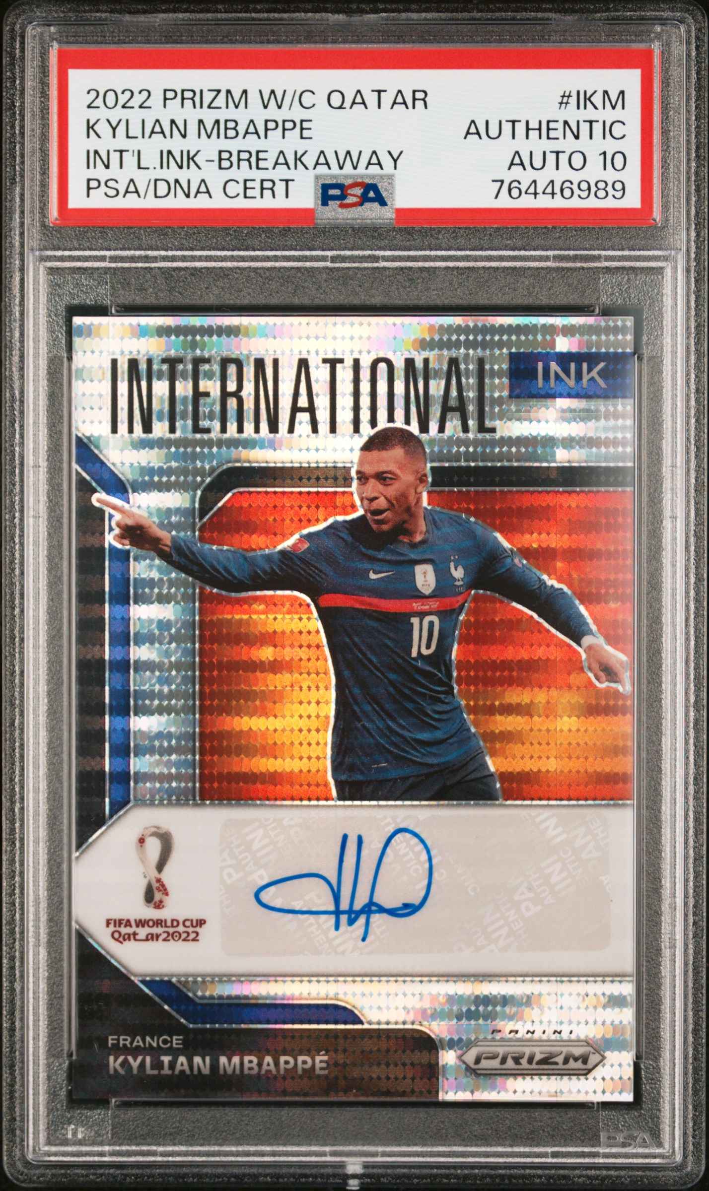 2022 KYLIAN MBAPPE PANINI PRIZM WORLD CUP QATAR INTERNATIONAL INK ...